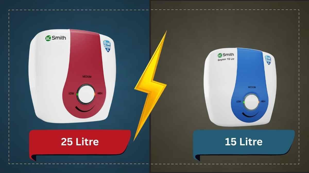 15 litre vs 25 litre geyser