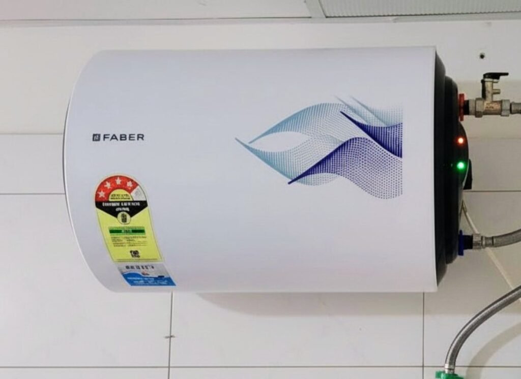 Close view of the Faber FWG JAZZ RH 15 Storage Water Geyser